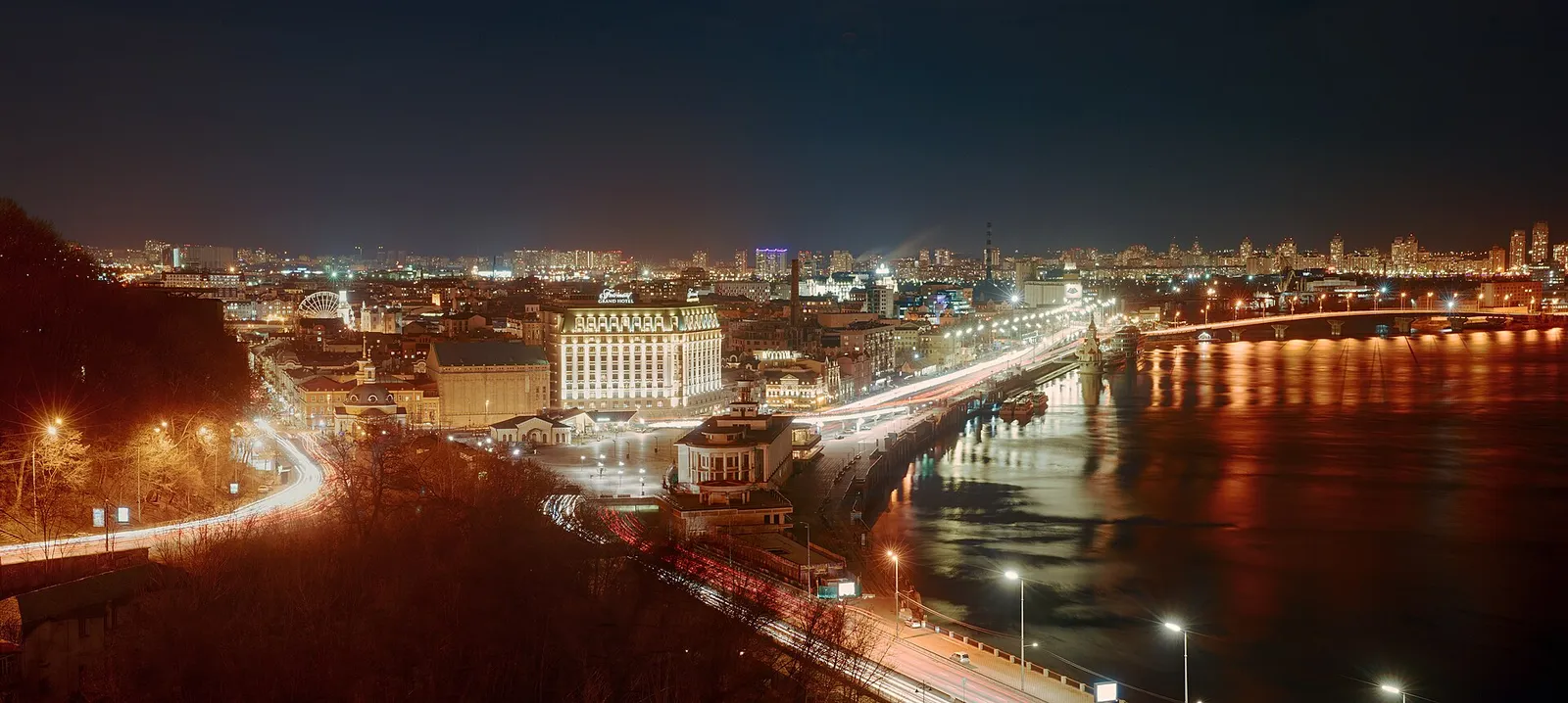 The Podil district of Kyiv at night (file photo).