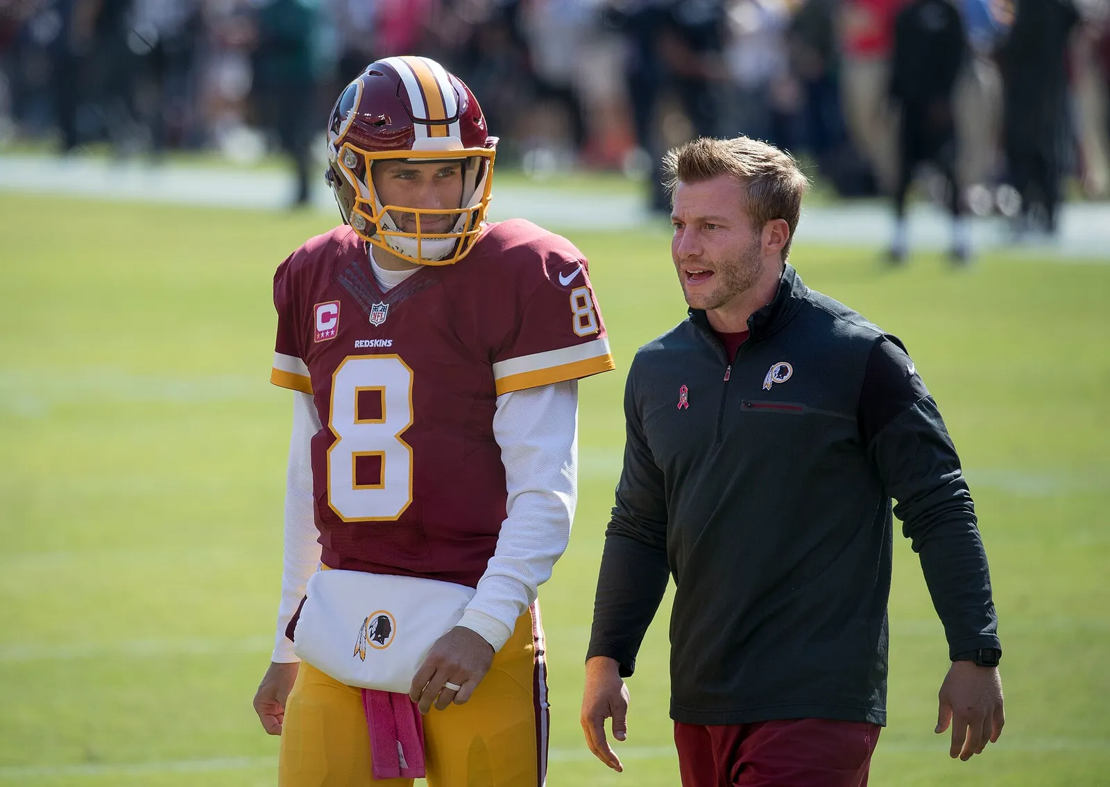 Sean McVay with quarterback Kirk Cousins in 2014, when McVay was an assistant coach in Washington