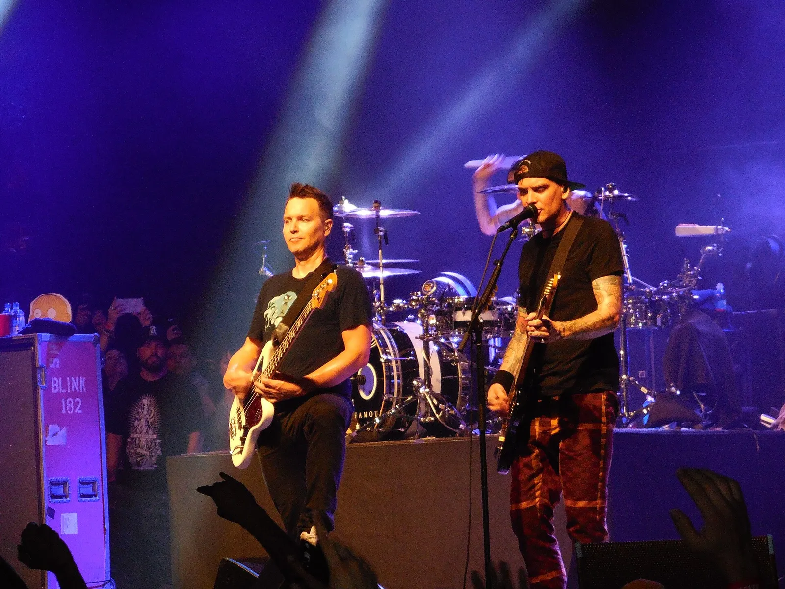 Blink-182 performing live.