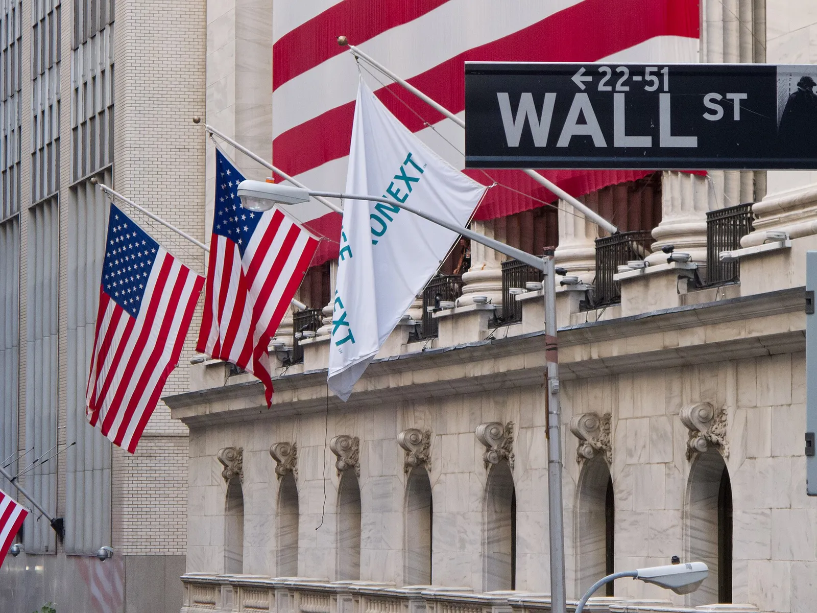 The New York Stock Exchange on Wall Street.