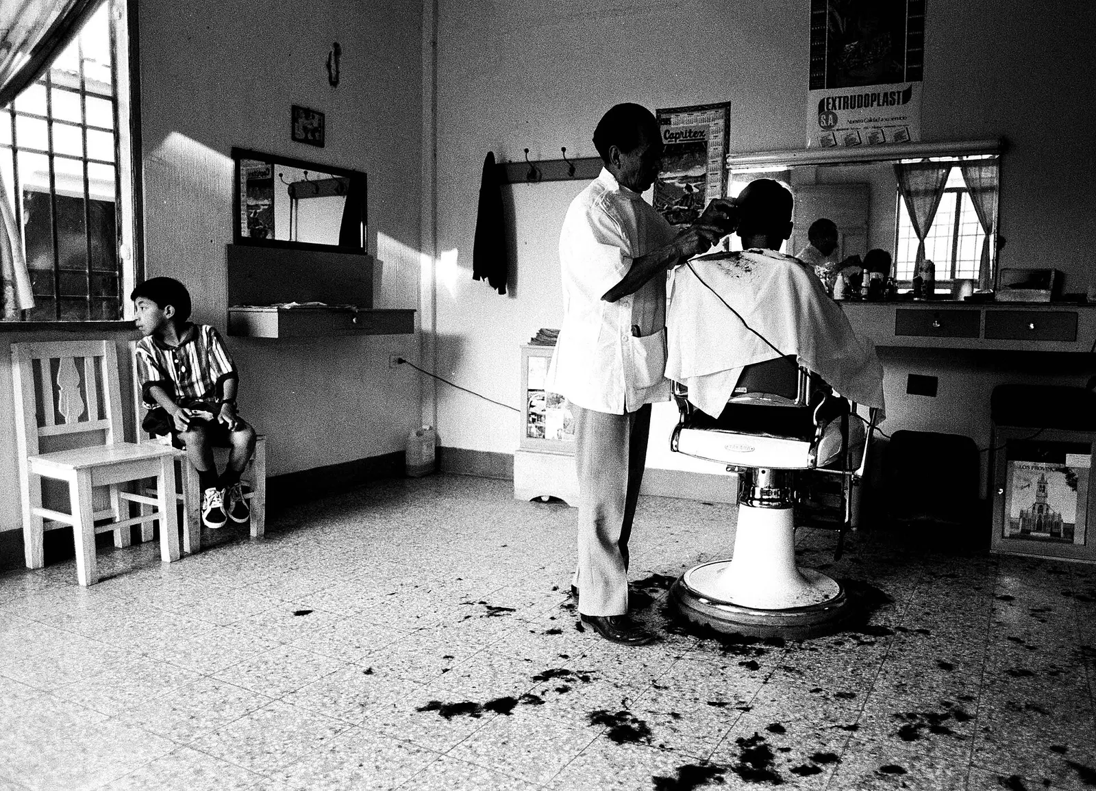 The interior of a barbershop