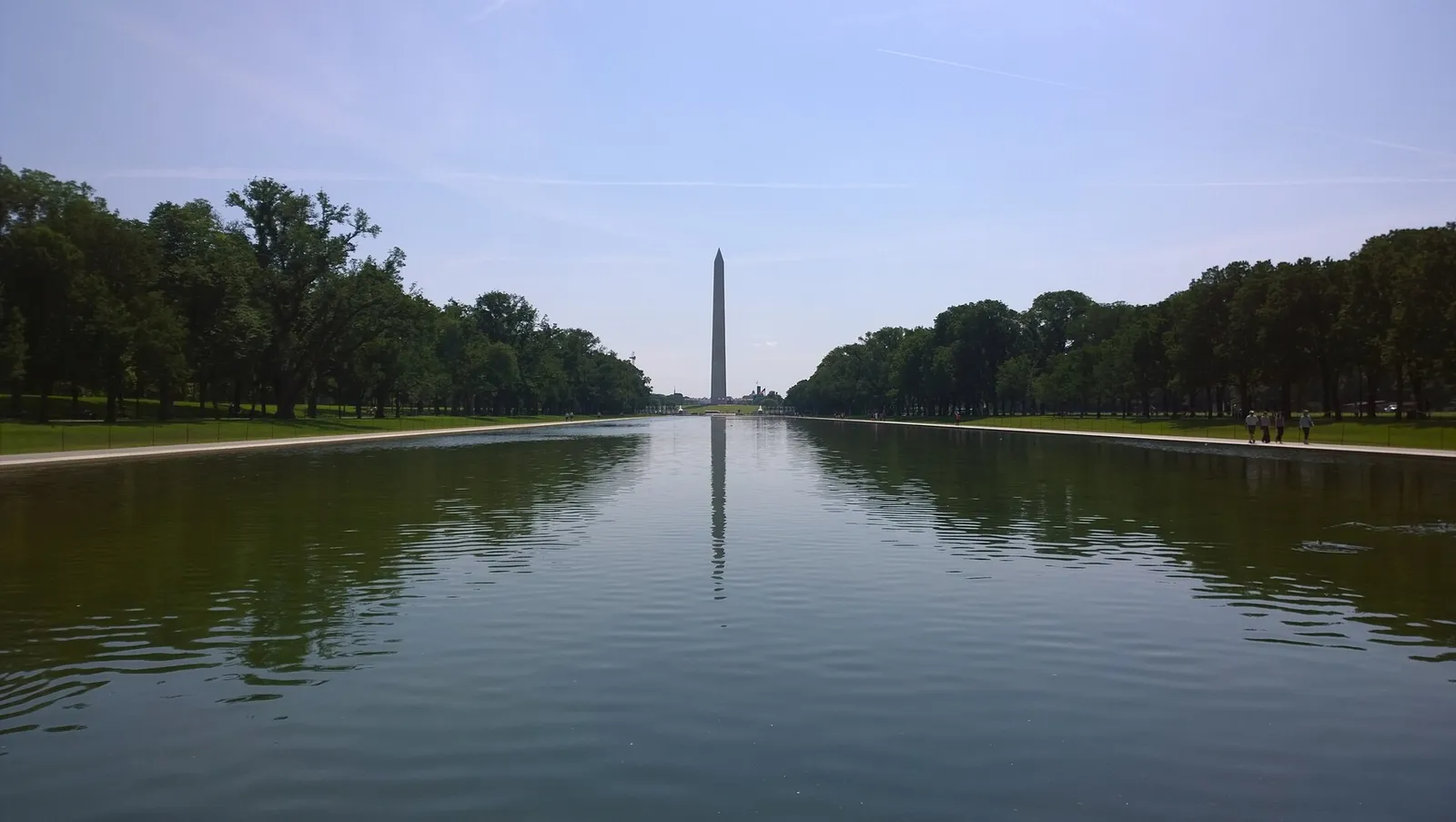 The Lincoln Memorial Reflecting Pool, with the Washington Monument beyond
