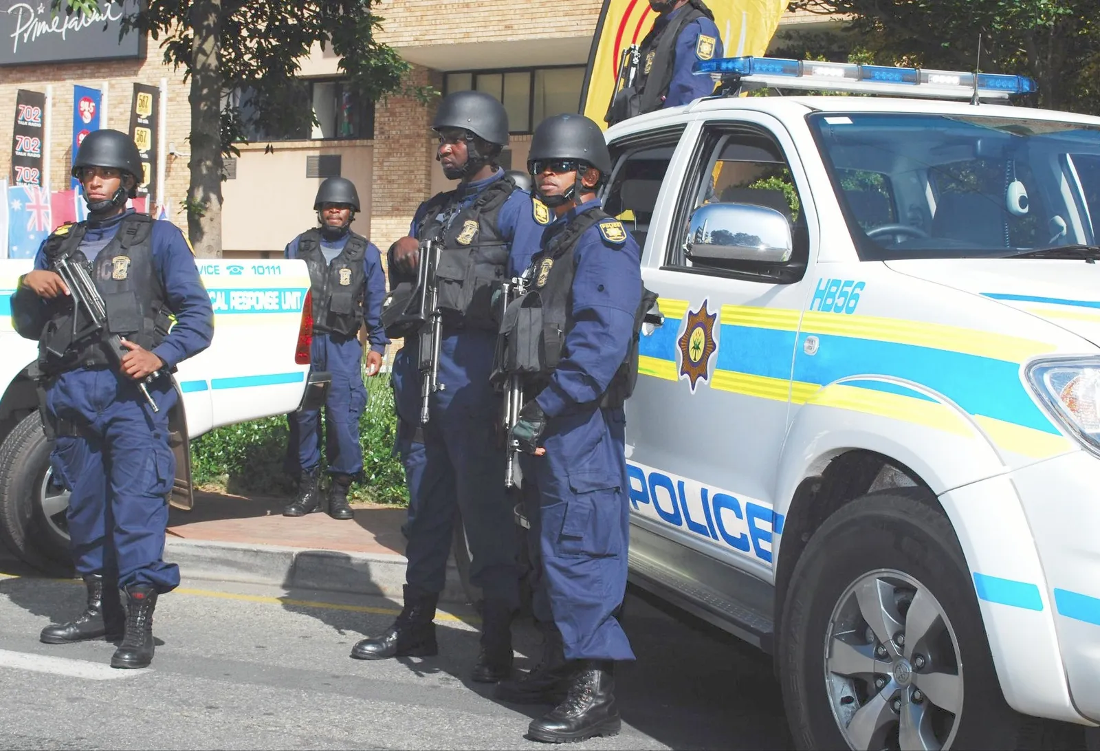 South African Police Service officers.