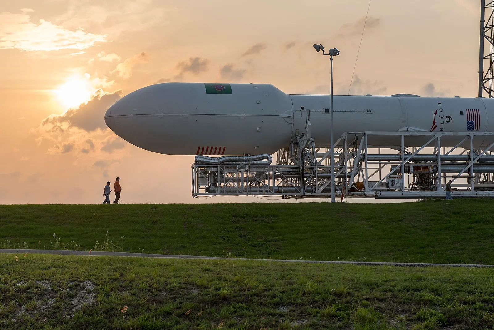 A SpaceX Falcon 9 rocket.