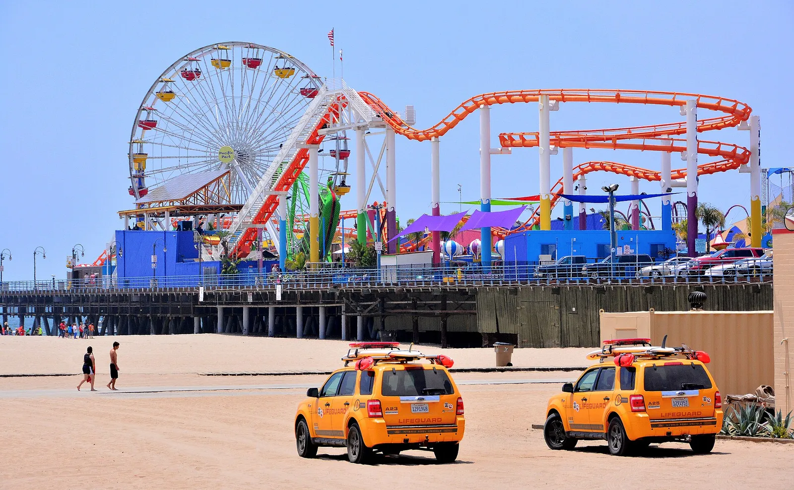 The beach and pier at Santa Monica
