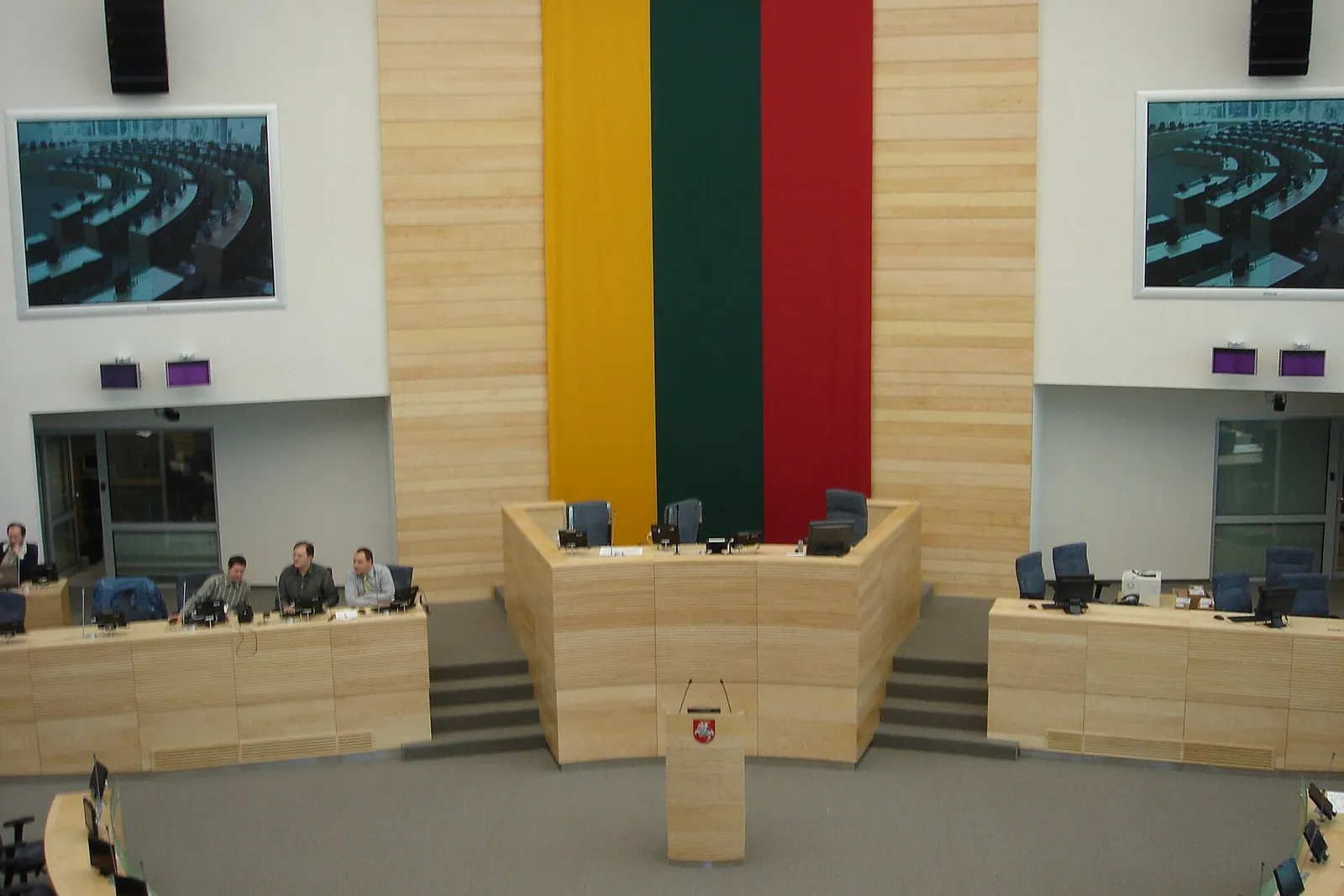 The plenary hall of Lithuania's parliament, the Seimas, in Vilnius.