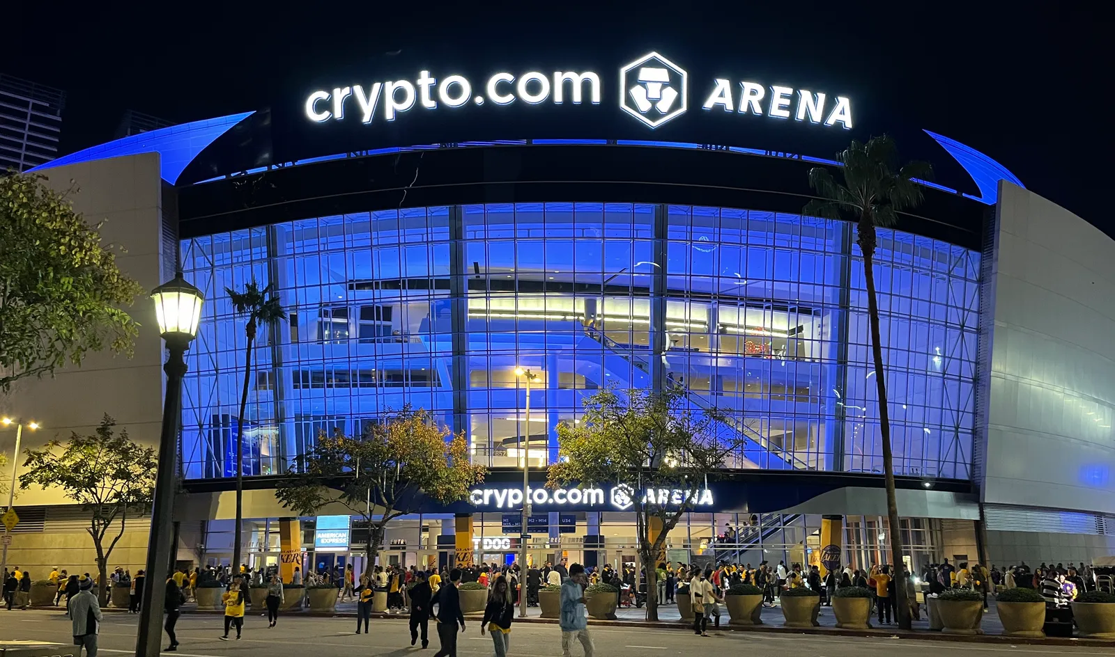 Crypto.com Arena in downtown Los Angeles, home of the Lakers.