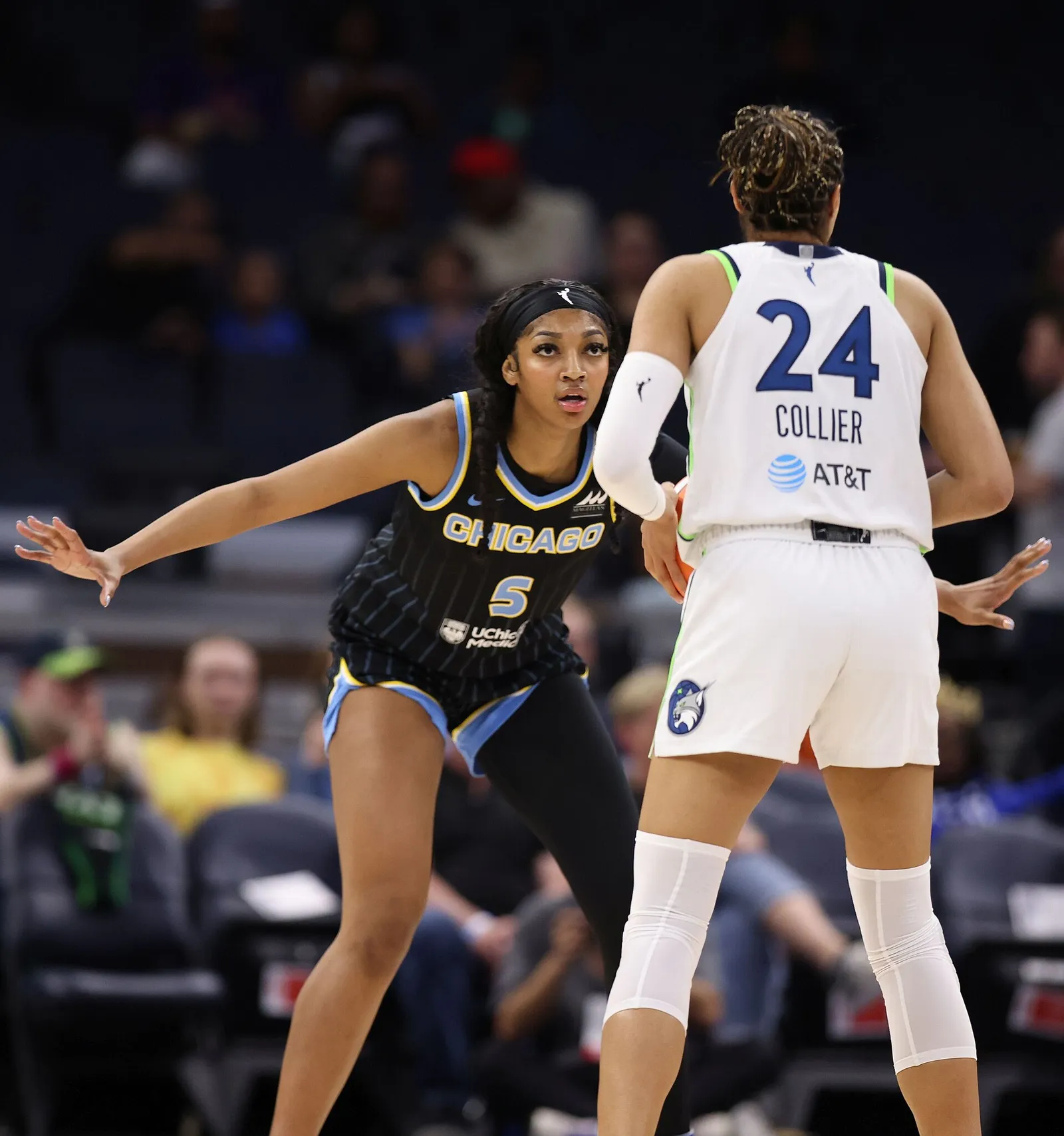 Angel Reese during a WNBA game.