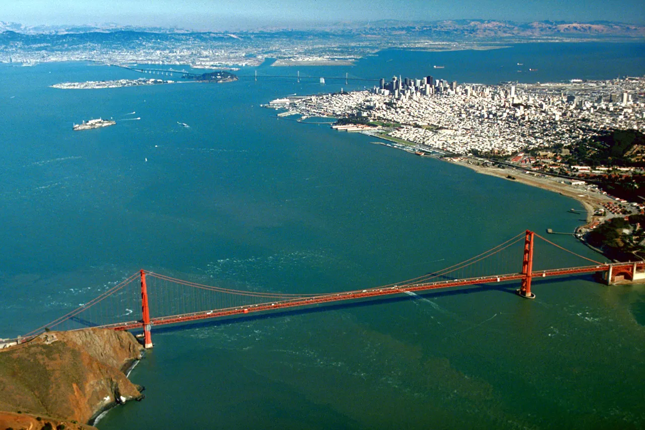 An aerial view of San Francisco Bay