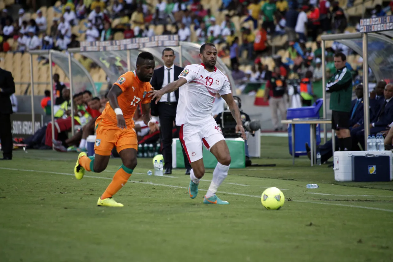 Ivory Coast playing Tunisia at the 2013 Africa Cup of Nations