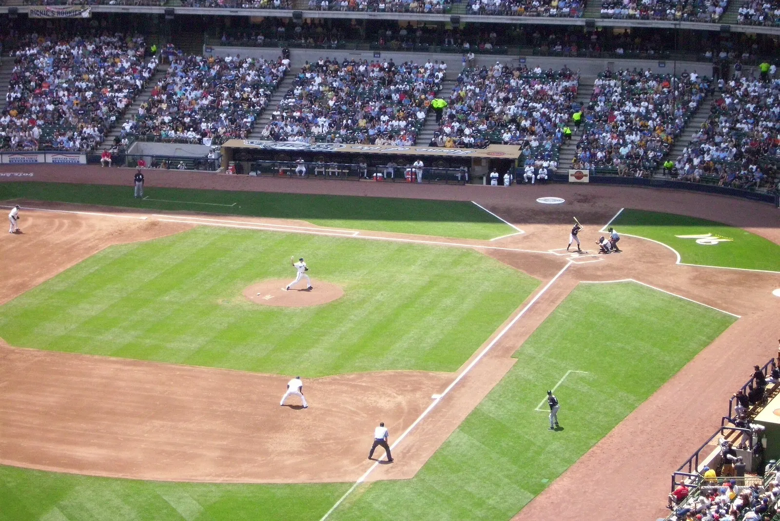 The Milwaukee Brewers' ballpark during a game.