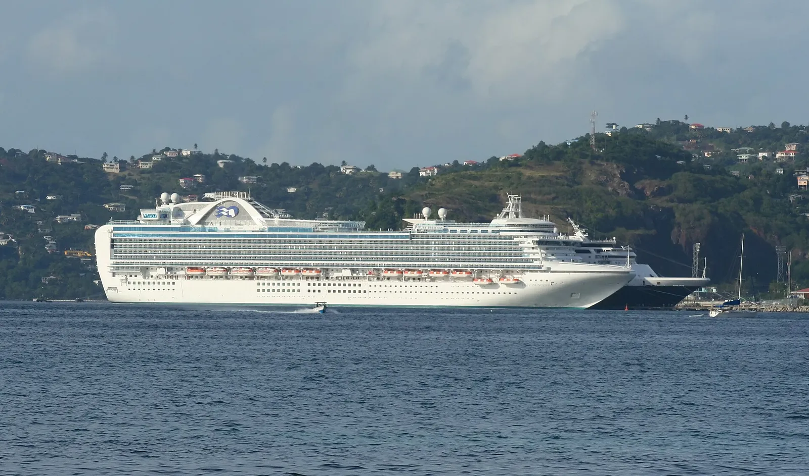 The Ruby Princess cruise ship at port.