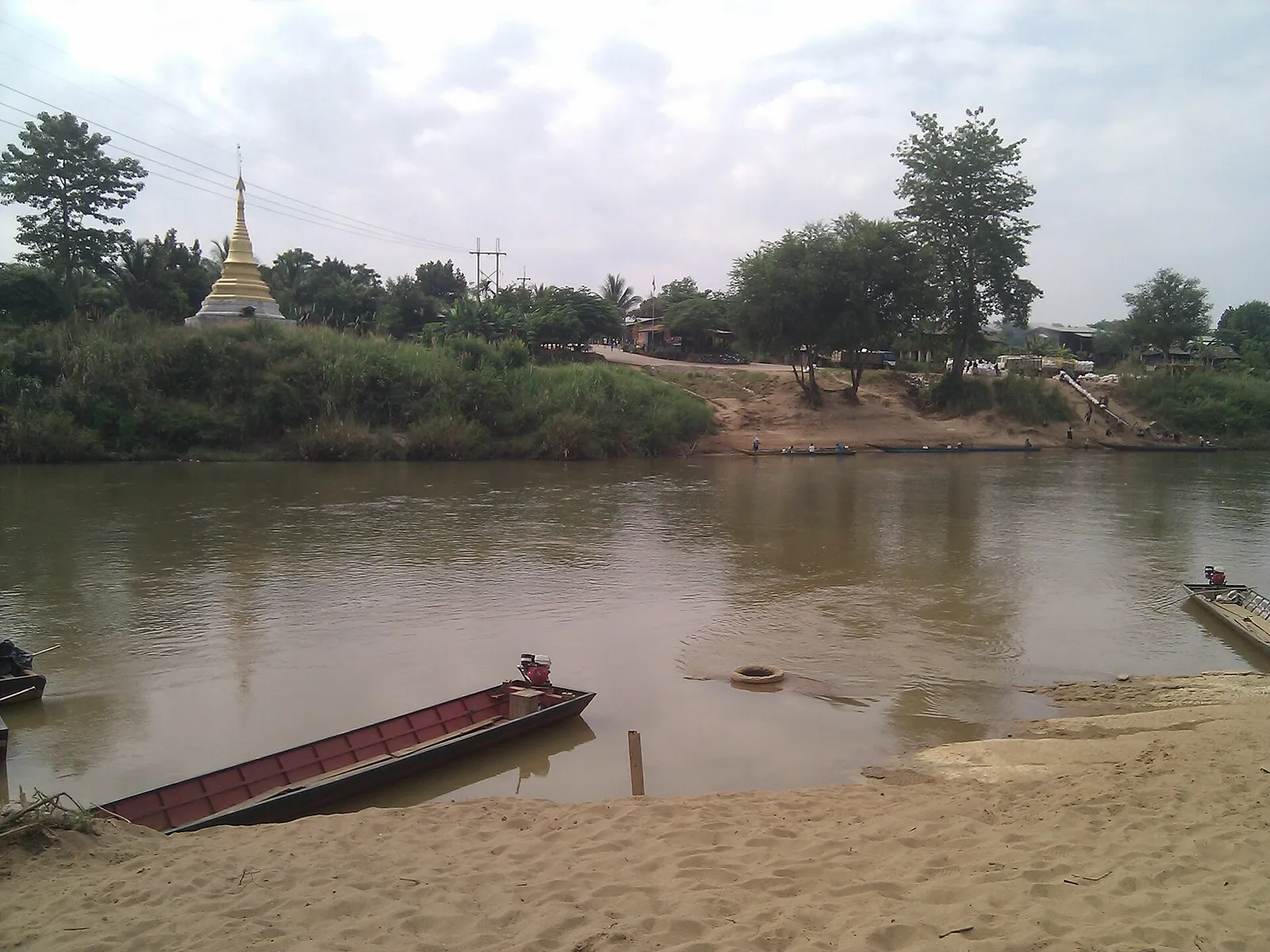 The Moei River, which divides Myanmar from Thailand near Myawaddy.