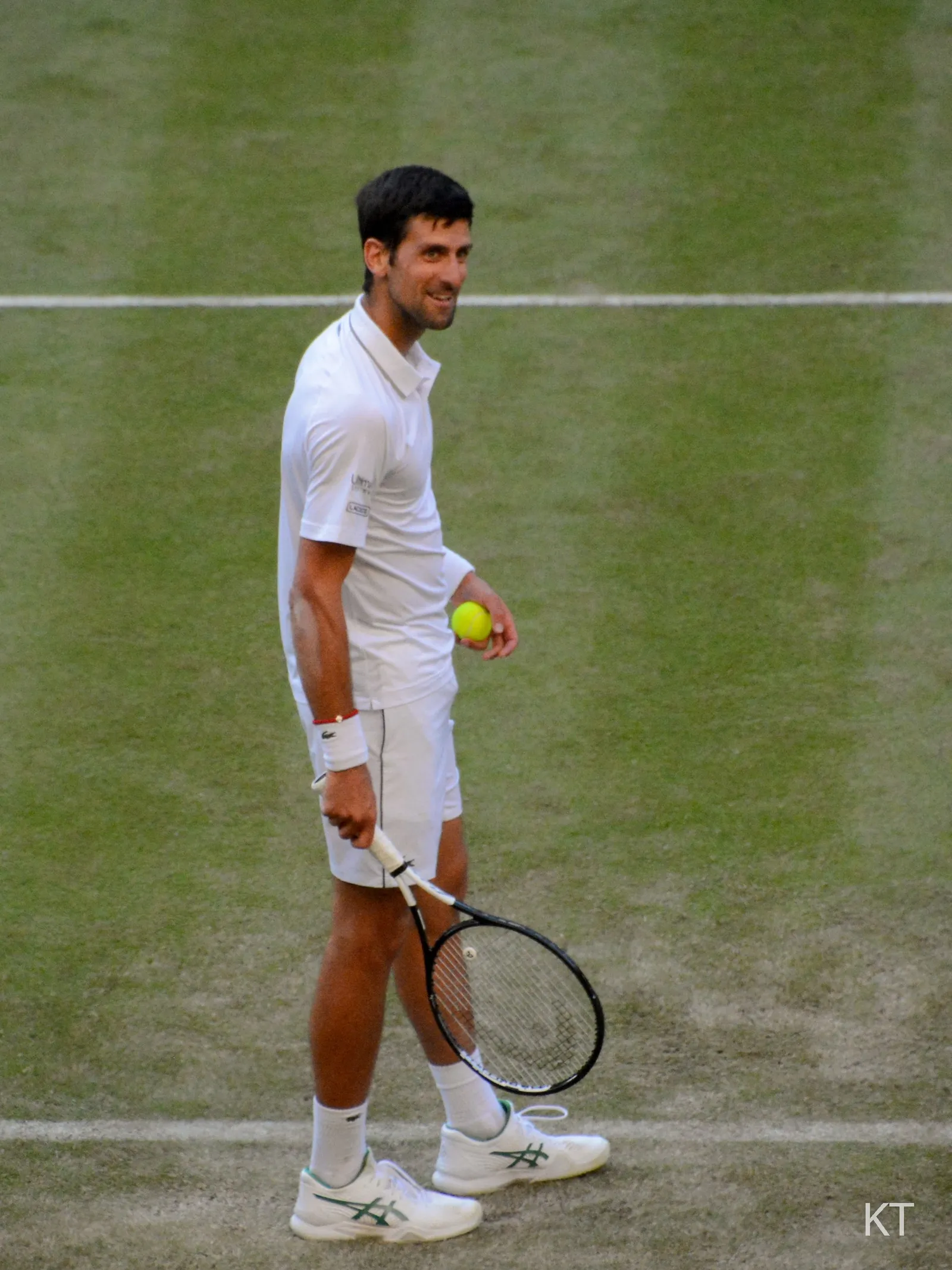 Novak Djokovic on court.