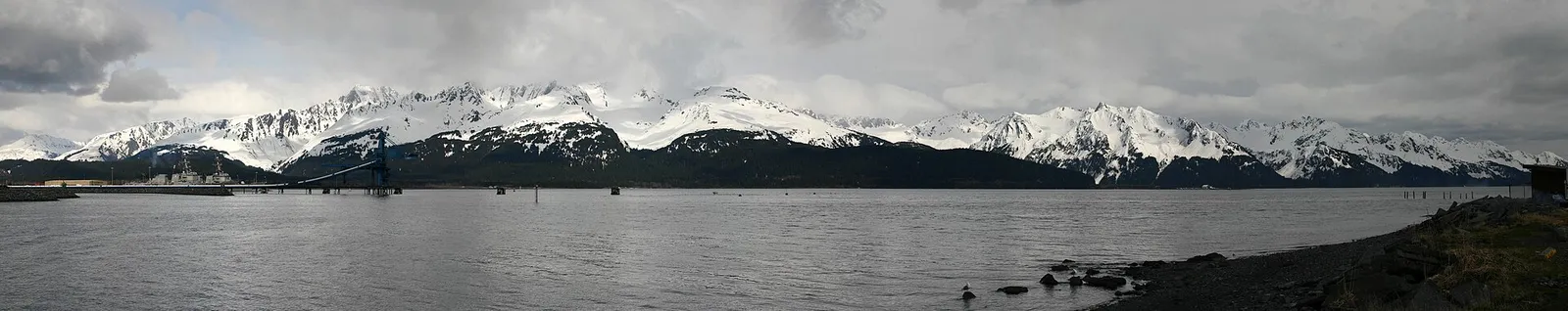Mountains above Resurrection Bay near Seward, Alaska.