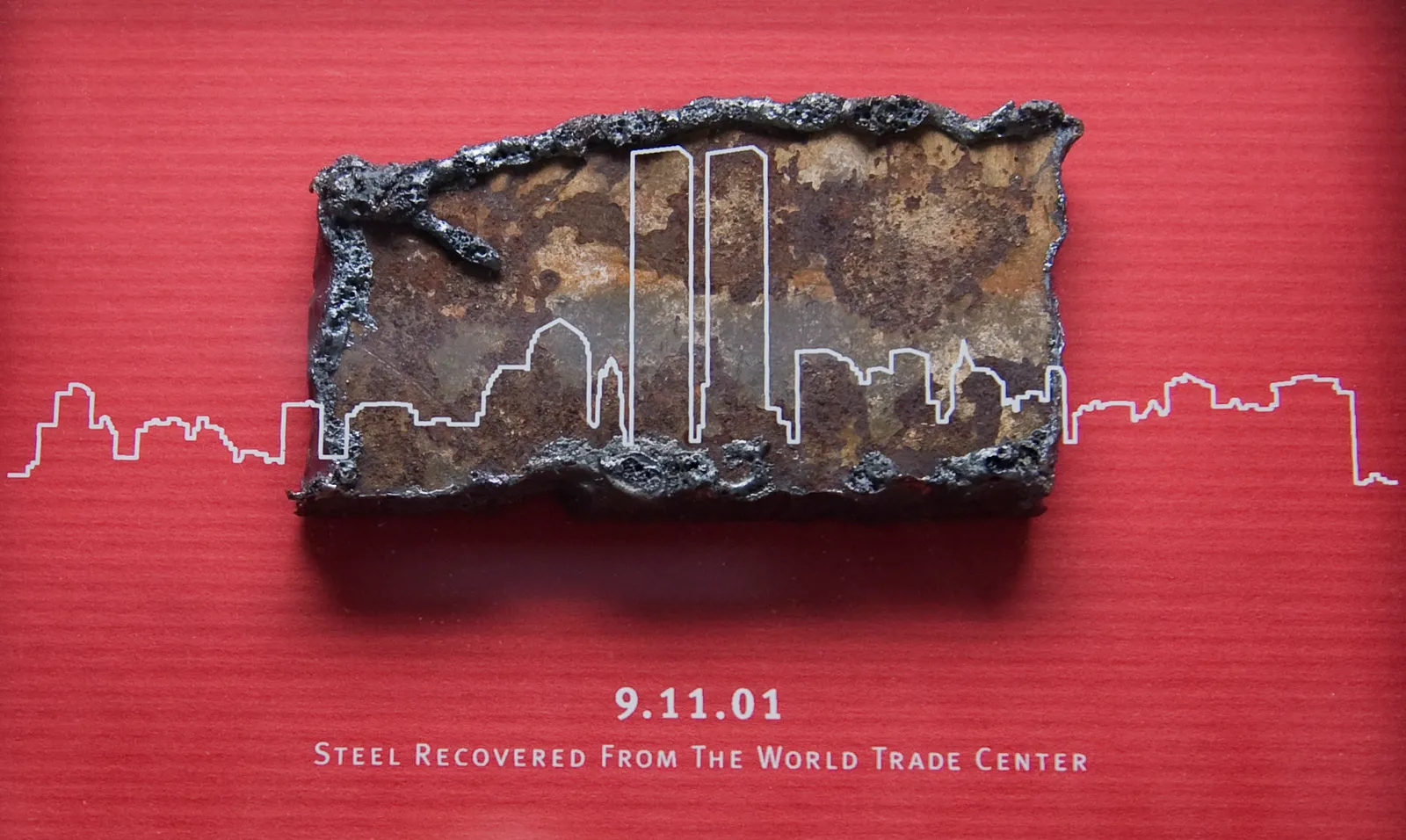 Steel recovered from the World Trade Center on display.