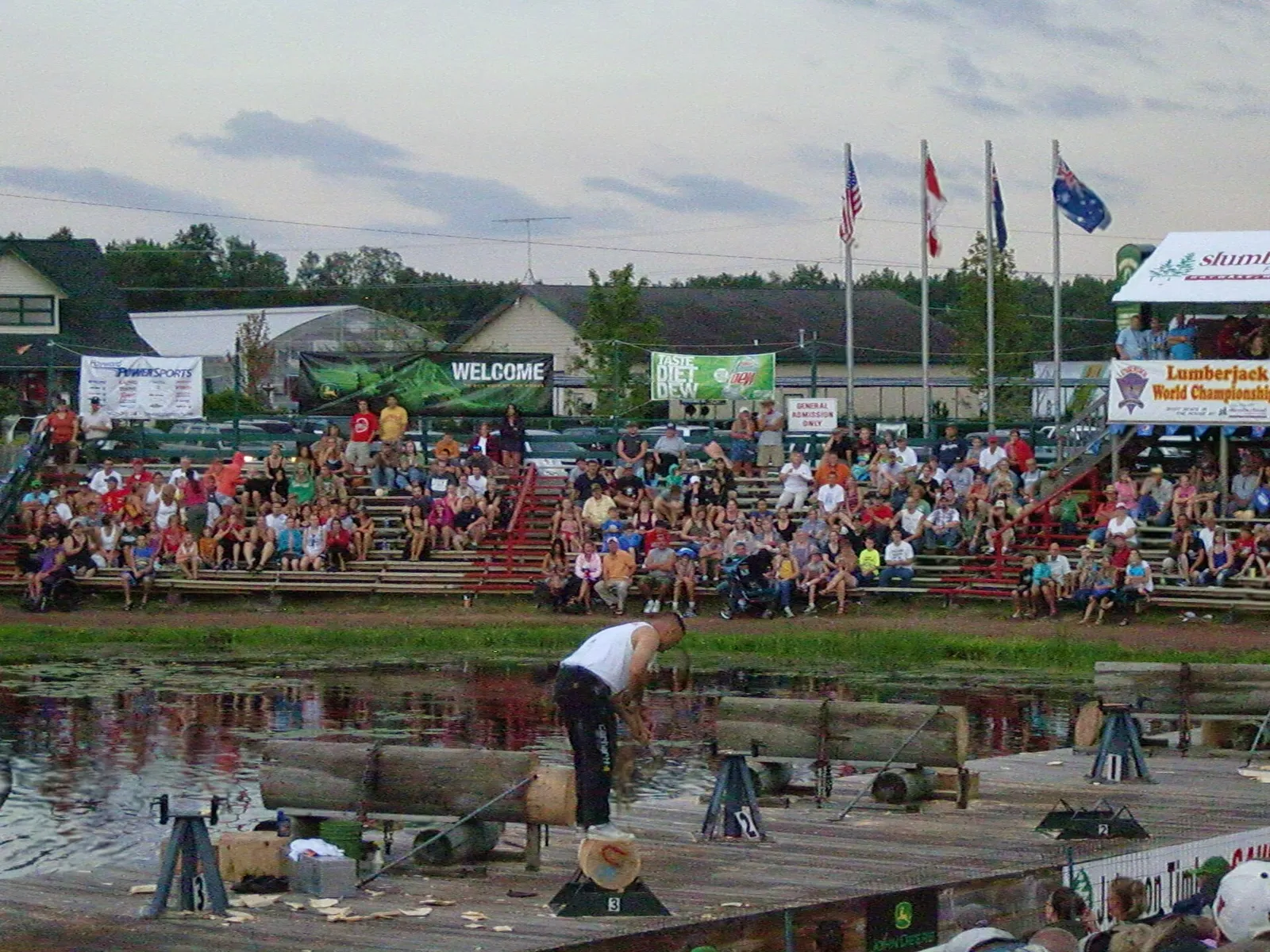Competition at the Lumberjack World Championships in Hayward, Wisconsin