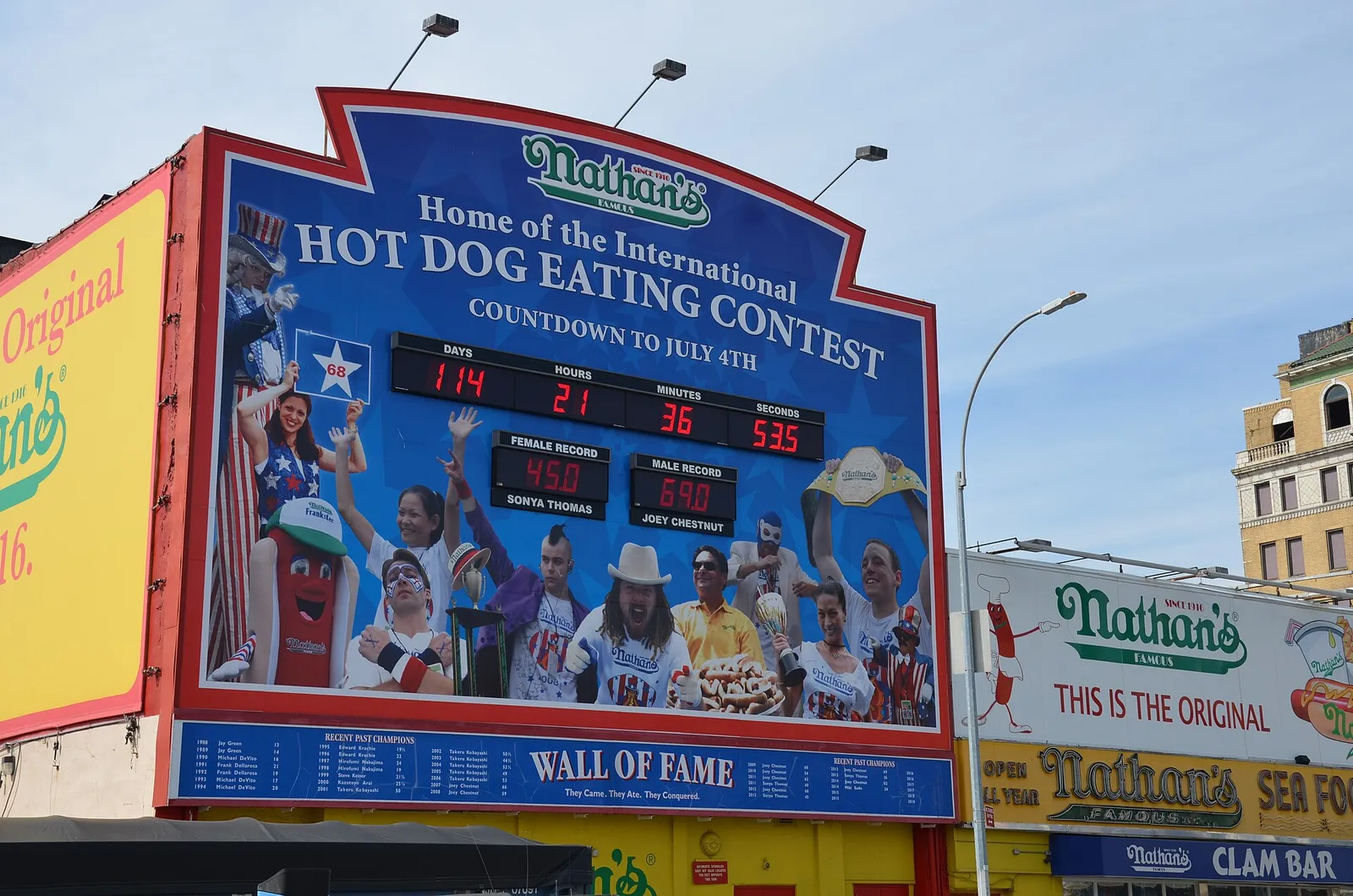 The original Nathan's Famous at Coney Island, Brooklyn.