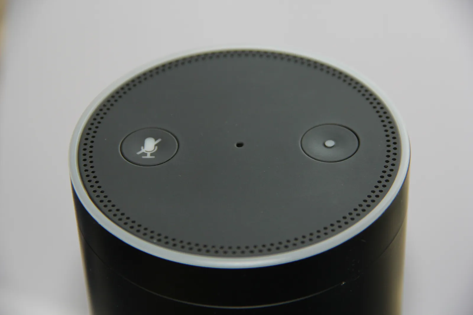 An Amazon Echo smart speaker.