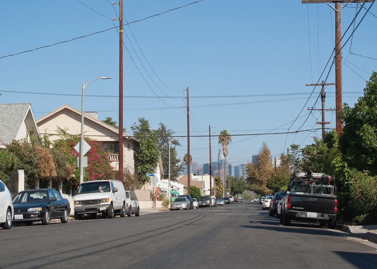 The Koreatown district of Los Angeles, with the downtown skyline beyond.