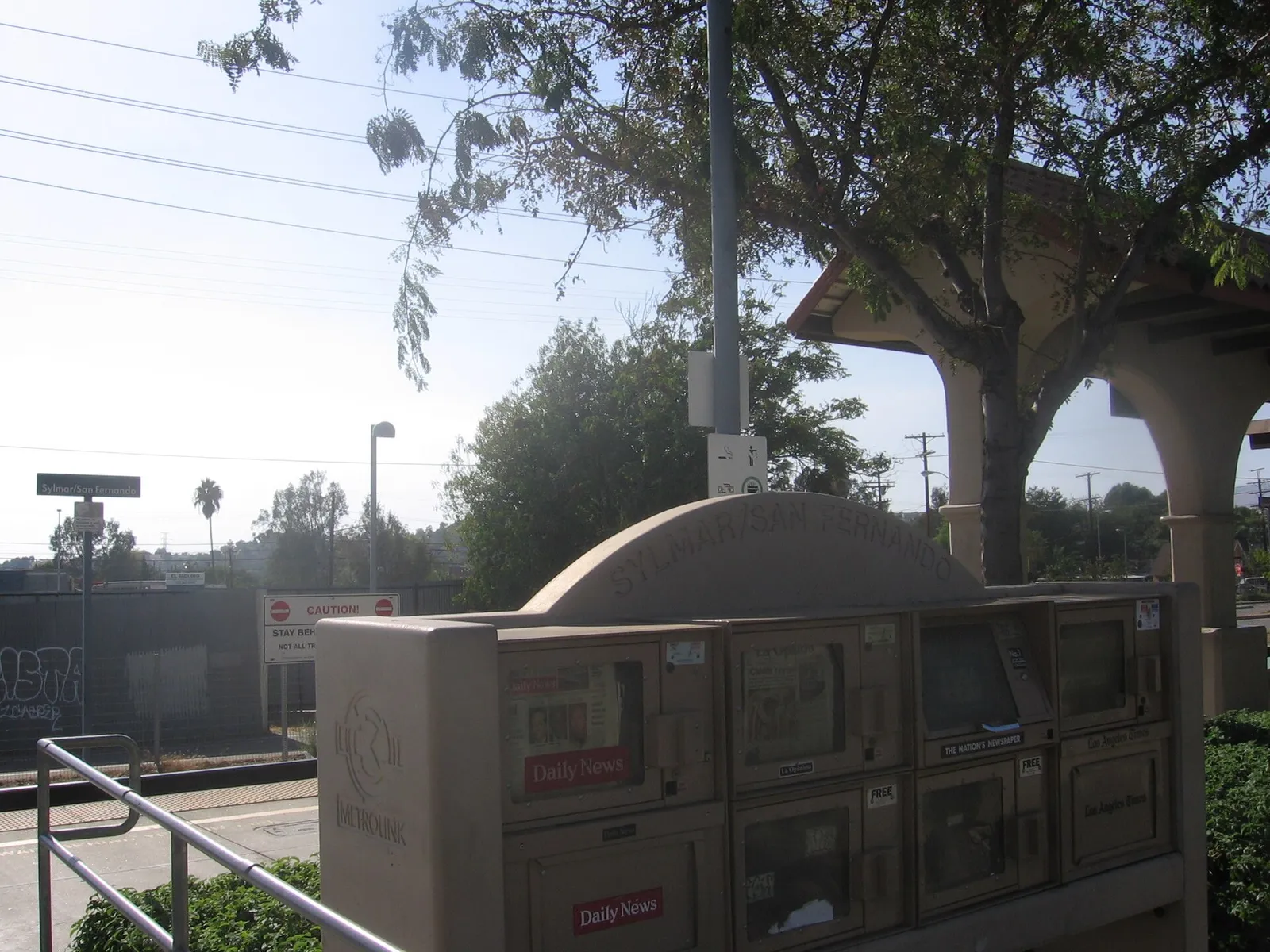 The platform at the Sylmar/San Fernando Metrolink station