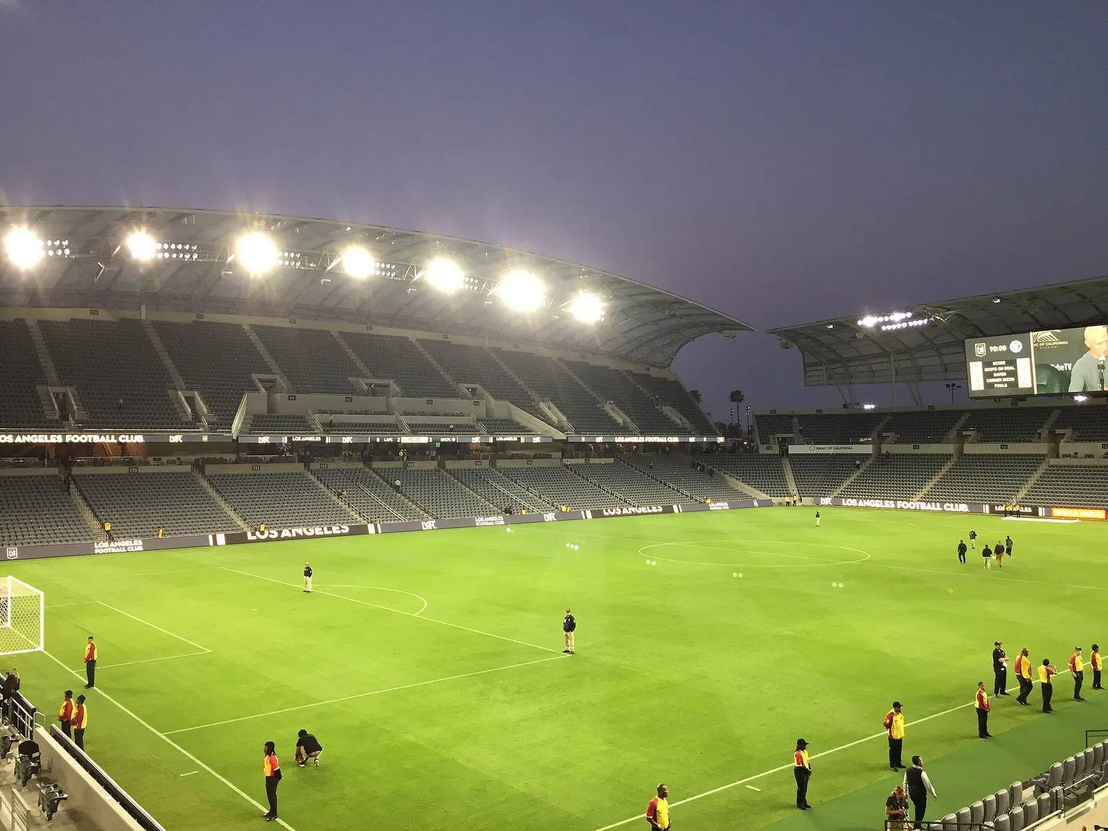 The interior of BMO Stadium in Los Angeles.