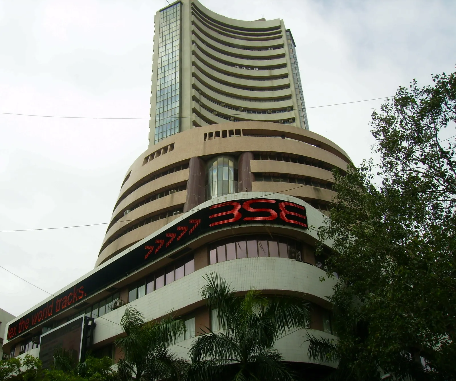 The Bombay Stock Exchange building in Mumbai.