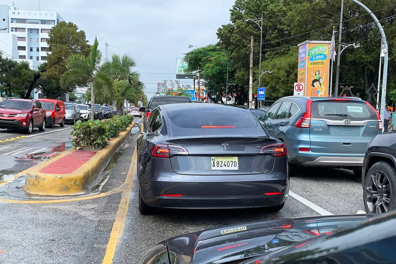 A Tesla Model 3.